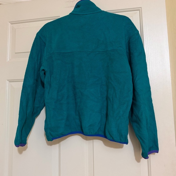 Vintage LL Bean Womens Teal Aqua Full Zip Fleece Jacket Small Medium S M - Picture 7 of 12